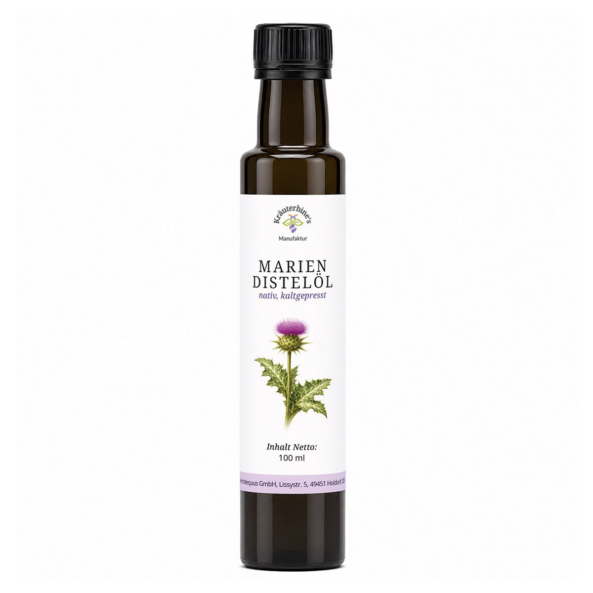 Mariendistelöl, nativ kaltgepresst, in Dorica-Flasche für die Küche 100ml