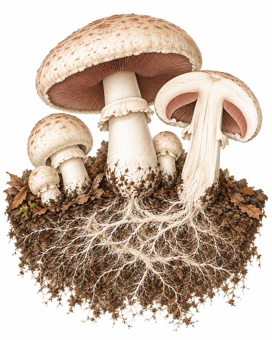 Agaricus-Myzel