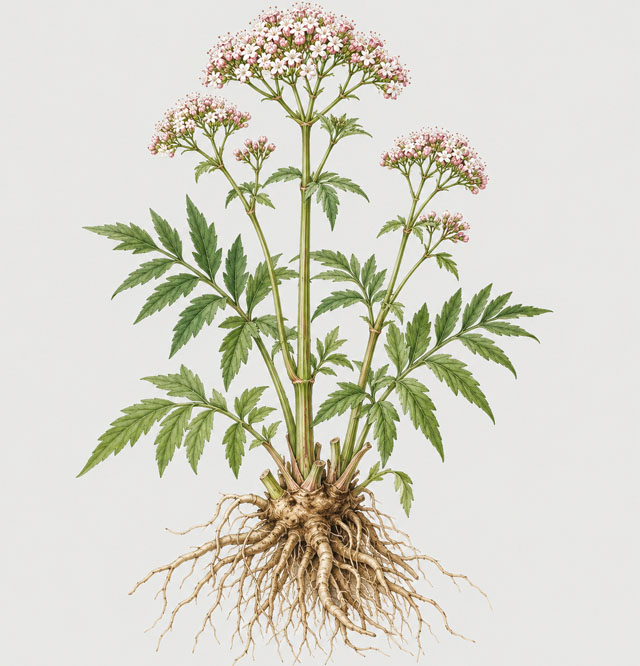Echter Baldrian mit hellrosa Blüten