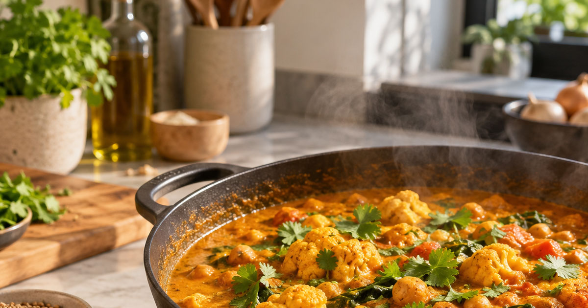 Koriander in Curry und Brot