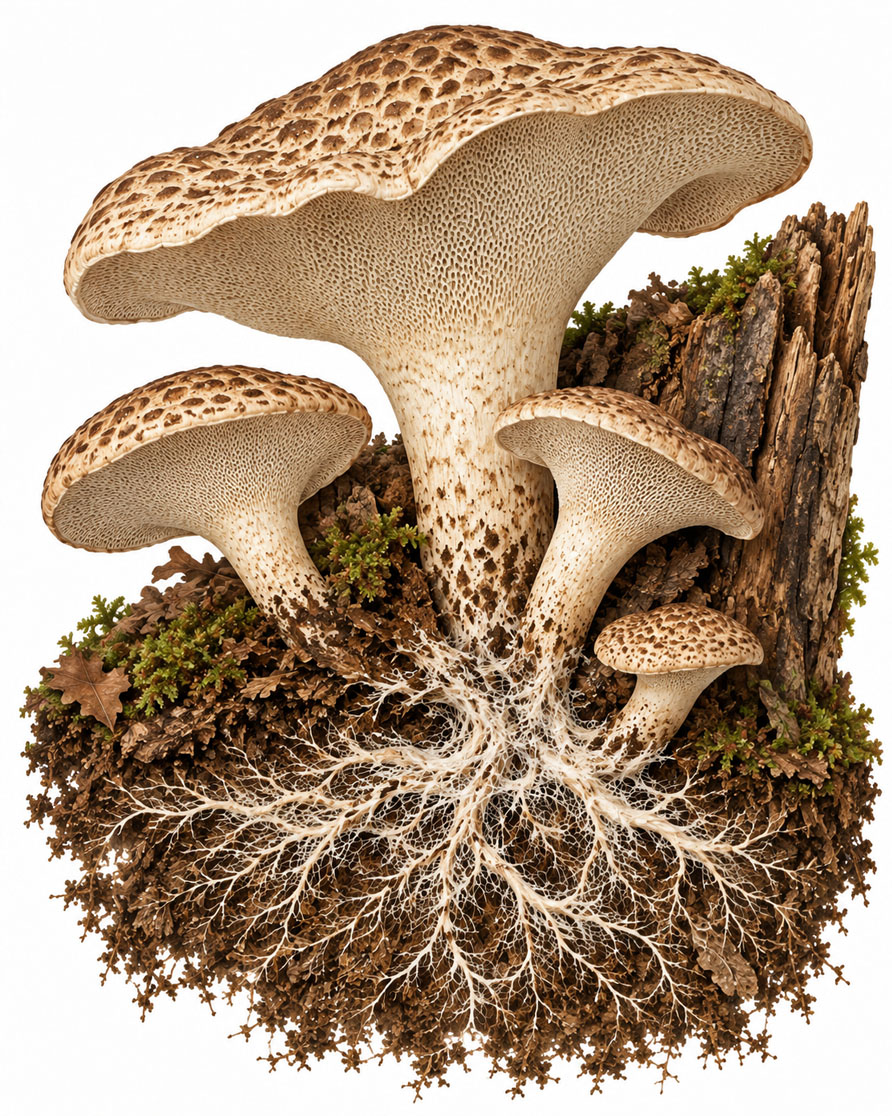 Polyporus-Myzel